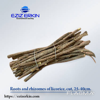 Roots and rhizomes of licorice, cut, 25-40cm.