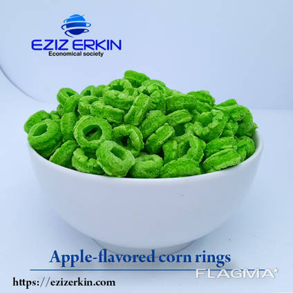 Apple-flavored corn rings