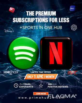 Spotify, Netflix, YouTube, Disney, HBO